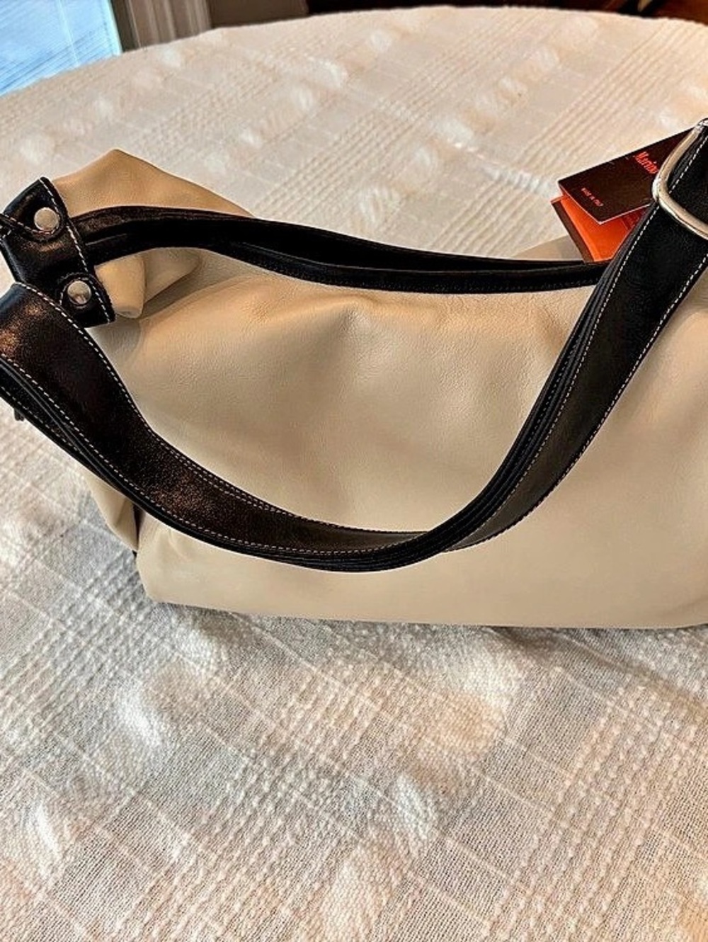 Marino Orlandi Cream & Black Shoulder Bag